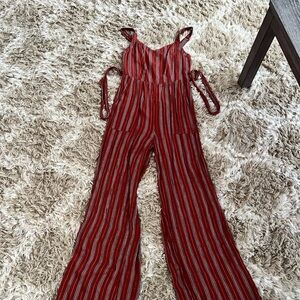 American Eagle Striped Rust colored Jumpsuit